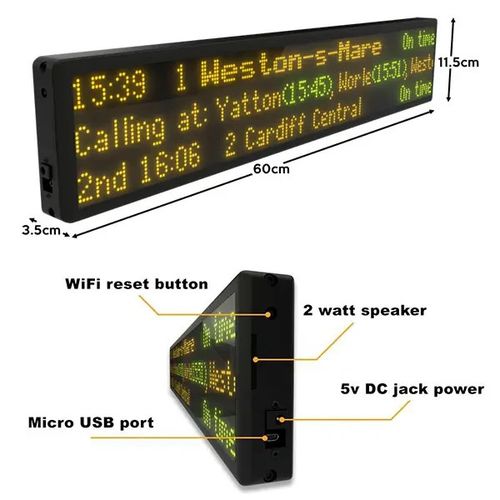 60cm Real station audio! Train Departure Board live Rail, Tube, Tram & Bus gift — image 3
