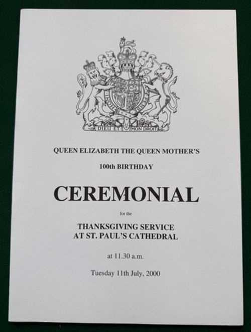 Queen Elizabeth Queen Mother 100th Birthday Ceremonial St Paul's Cathedral