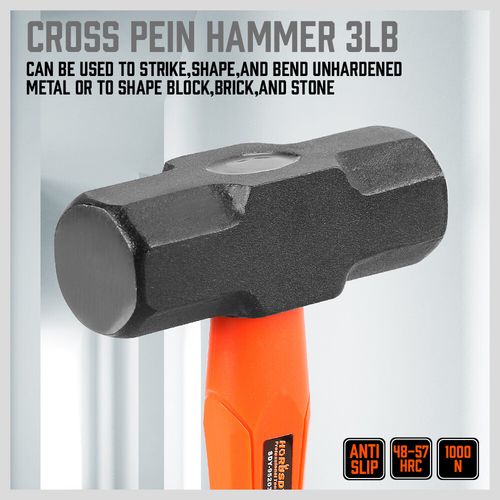 5PC Hammer Set 16oz 32oz Ball Pein 32oz Rubber Mallet 3lb Sledge 3lb Cross Peen — image 4