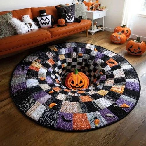 3D Halloween Rug, Novelty Ghost Skeleton 3D Optical Illusion Rugs Mat Home Decor
