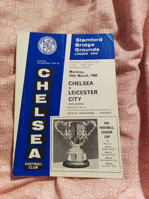 1965 LEAGUE CUP FINAL 1ST LEG PROGRAMME CHELSEA V LEICESTER CITY 15TH MARCH (25)