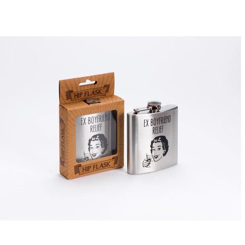 Novelty 6oz Stainless Steel Hip Flask Ex Boyfriend Relief Whisky Adult Gift
