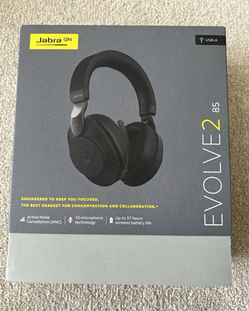 Jabra Evolve2 85 USB-A Wireless Over-Ear Stereo Headset ANC Headband Black