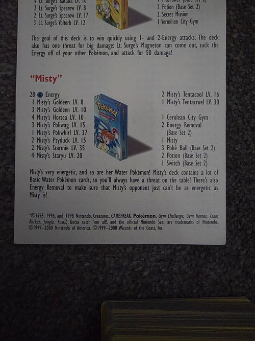 Pokémon TCG Gym Heroes Misty Theme Deck 60 Cards English WotC — image 6