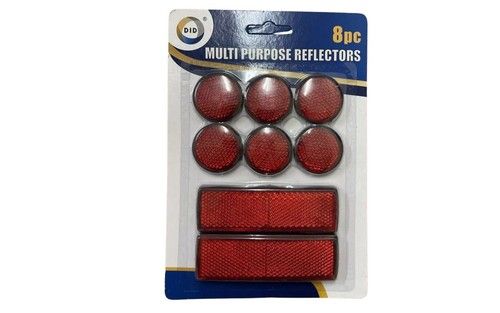 8Pc Number Plate Reflector Red Safety Reflectors Self Adhesive for Bike Safety