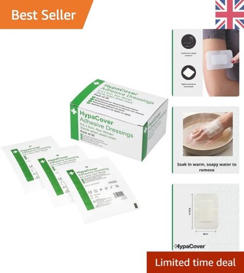 HypaCover 25 Count Adhesive Dressings, Sterile & Comfortable for All Skin Types