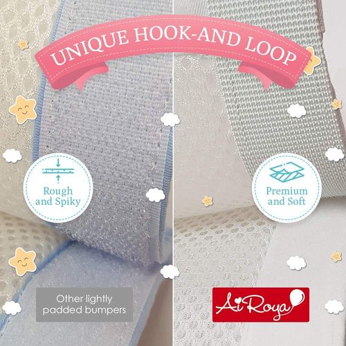 Premium Mesh Cot Bumper for 2 Sided Solid End Cots Double Layers Air Mesh for — image 14
