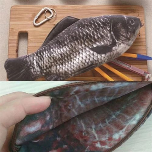 Fish-Shaped Pencil Bag – Realistic Carp Pen Case Makeup Pouch with Zipper — image 7