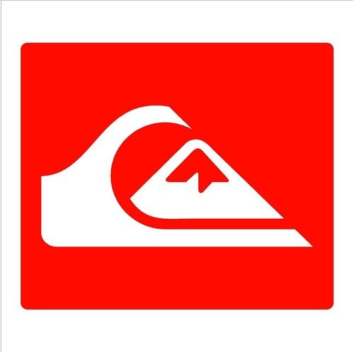 Quiksilver snowboard surfing car campervan fridge vinyl sticker decal 150mm red.