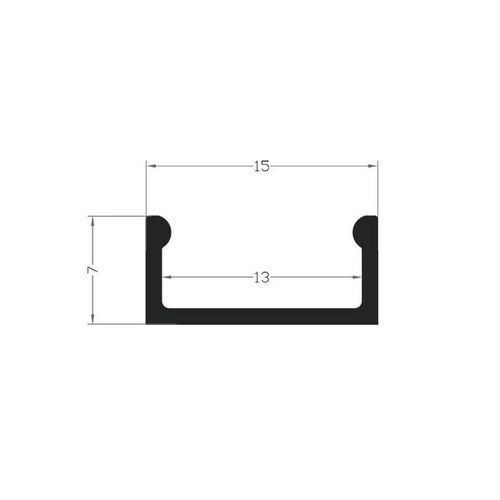 2m painted black surface E2 LED profile extrusion channel, diffuser strip — image 3