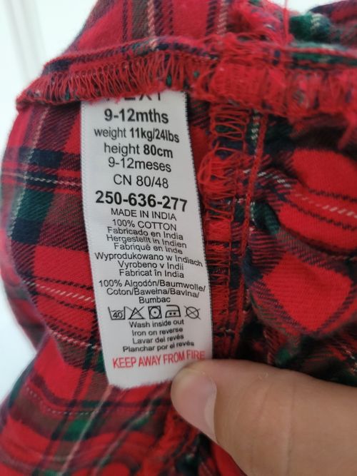 Next Baby Girls Red Tartan Christmas Dress 9-12 Months 80cm Cotton — image 8