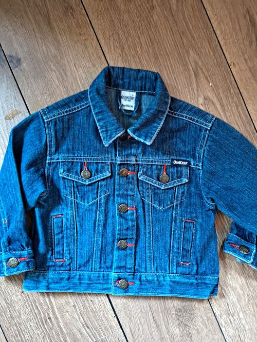 OshKosh Blue Denim Jacket Button Front Pockets Unisex Baby 18 Months — image 1
