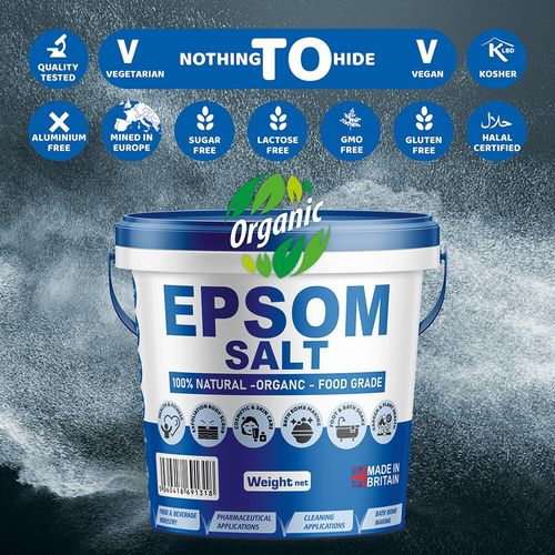 EPSOM SALT 5KG Bucket Food Grade Medical Organic Magnesium Sulphate Bath Salts — image 8