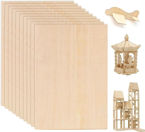 Basswood Sheets 200X100X1.5Mm Thin Plywood Sheets Craft Wood Boards 10 Pcs Unfin — image 1
