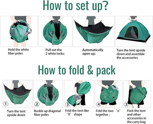 RISEPRO instant automatic pop up tent Lightweight Tent, Waterproof Windproof, UV — image 4