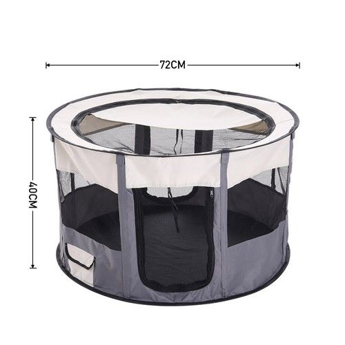 Foldable Soft Fabric Puppy Playpen Tent Portable Travel Dog Crate Cat Cage W Bag