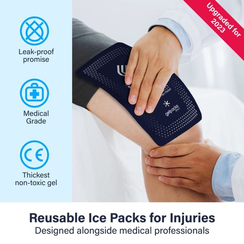 Reusable Gel Ice Pack for Injuries - Hot Cold Pack - Medium (14 x 27cm) - 2 Pack — image 2