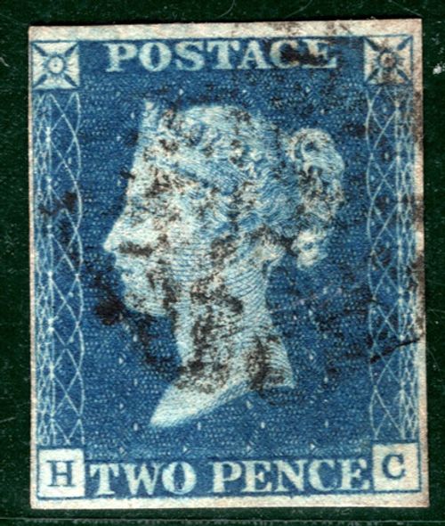 TWO PENCE BLUE GB 1840 QV Stamp SG.5 2d Plate 2 (HC) MX DS8 Cat £1,000- SBR77