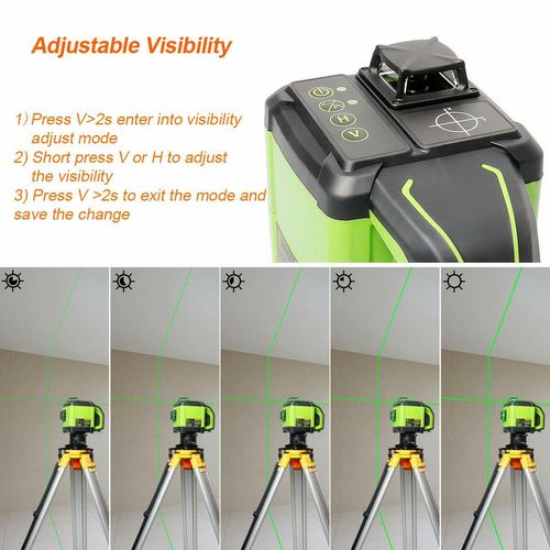 Huepar 3x360 Electronic Laser Level Self Leveling Three-Plane Level Green Beam — image 7