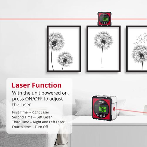 USB Digital Angle Finder Level Box 4-Side Magnetic Laser Protractor Gauge — image 3