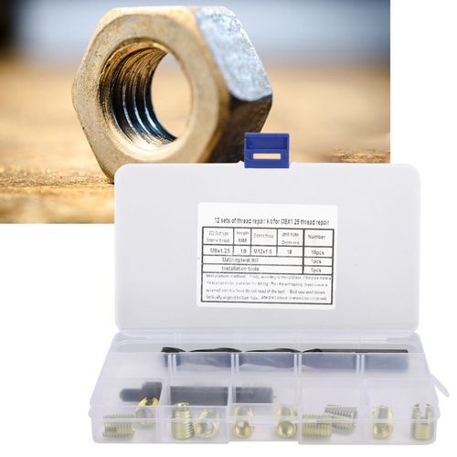 12PCS M8X1.25 Thread Repair Kit Self Tapping Thread Inserts Tool Set OU — image 5