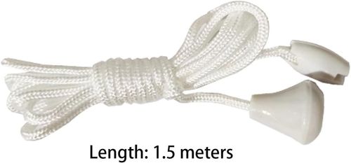 2, 1 Pack Bathroom Light Pull Cord Switch String Ceiling Shower Acorn White — image 3