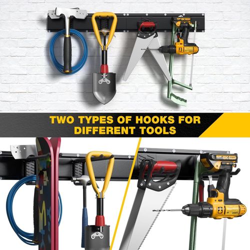 3x Garage Garden Tool Holder Storage Rack Shed Wall Mounted Organiser Long Hooks — image 5