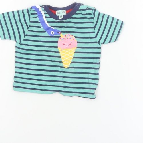 Unisex Baby & Toddler Lilly + Sid Size 3-6 Months Basic T-Shirt Blue Striped — image 9