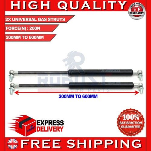 2x UNIVERSAL GAS STRUTS SPRINGS 200/250/300/350/400/450/500/550/600MM (N)200 M8