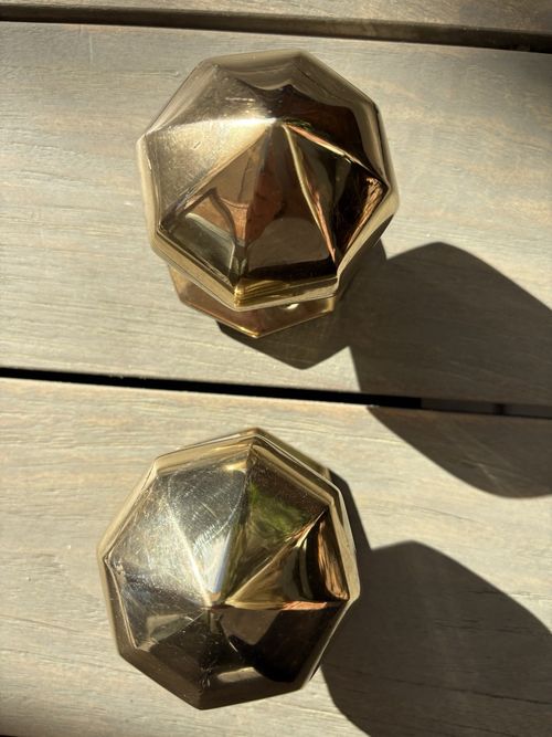 Pair of Antique Victorian Large Brass Door Pulls — image 9