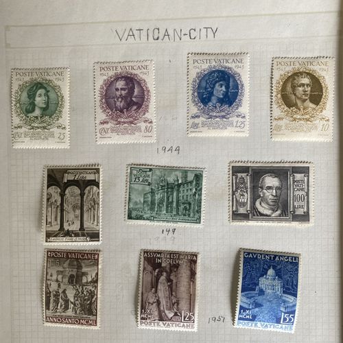 Vintage Vatican City Stamp Collection 1929–1953 | High-Value Air Mails Hinged — image 9