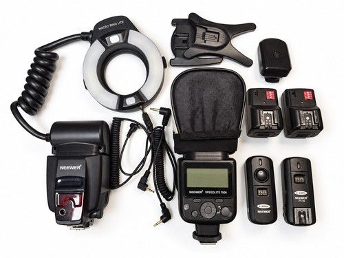 NEEWER 750II TTL Camera Flash Speedlite with LCD Screen and Neewer Macro R/lite