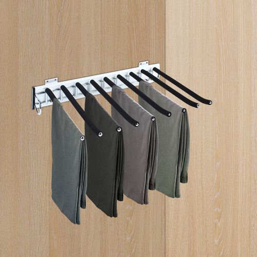 Heavy Duty Wardrobe Pull-out Trouser Rack w/Silent Rail Left Mounting Steel Rack — image 6