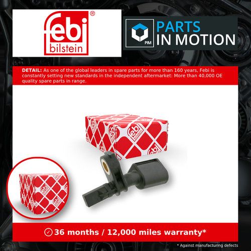 ABS Sensor Front Left 23814 Febi Wheel Speed WHT003861 6Q0927803A WHT003861B New
