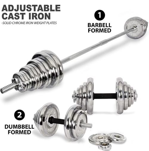 50kg Adjustable Barbell Dumbbells Set Weights & Case Home Gym Fitness Sports — image 7