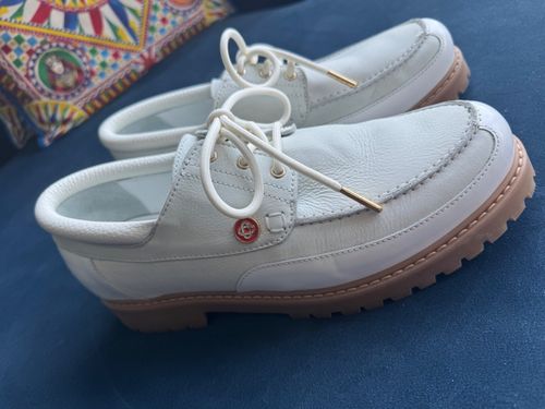 Casablanca Lace-Up Suede Boat Shoe White Men UK10 — image 2