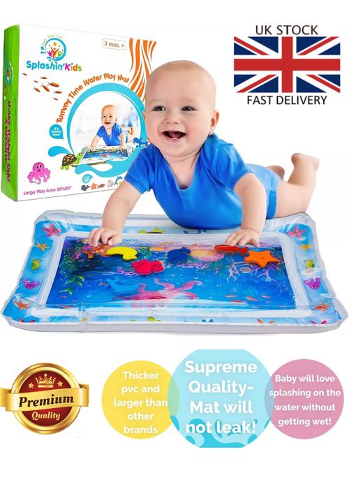 Inflatable Baby Water Play Mat Infants Toddlers Kid Perfect Fun Tummy Time Large — image 1