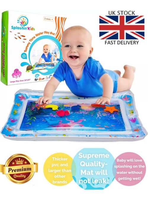 Inflatable Baby Water Play Mat Infants Toddlers Kid Perfect Fun Tummy Time Large