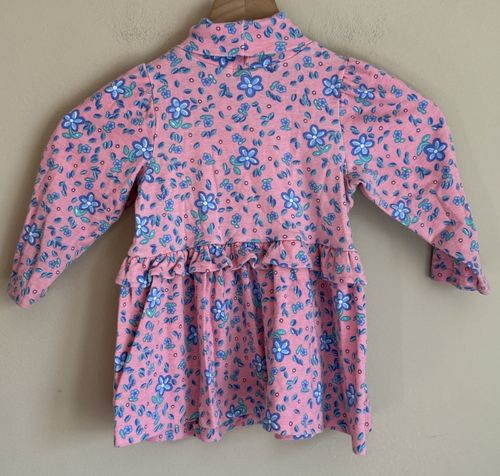 Vintage Osh Kosh Dress Knit Turtleneck Ruffle Floral Girls Size 3T 3 — image 5