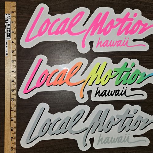 VTG Local Motion Hawaii Sticker Neon Fade, Pink, Gray 5"x18" 80s 90s Sticker Lot — image 4
