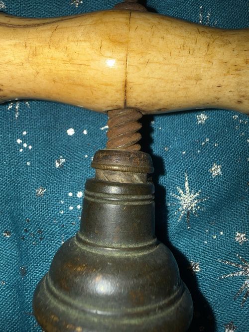 Georgian Thomason Patented Crested Brass & Bovine Bone Corkscrew C 1802 — image 17