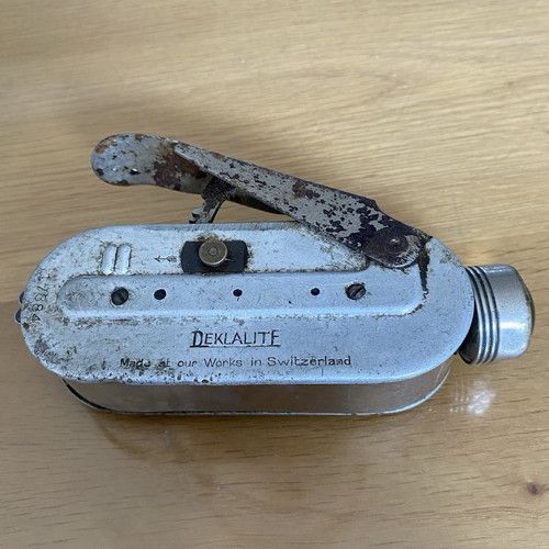 Vintage WWII Deklalite Dynamo Torch Swiss Made RAF SOE Hand Crank Flashlight