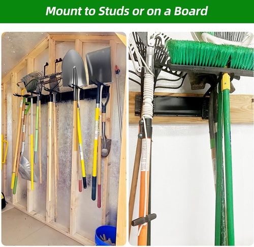Garage Garden Tool Holder Storage Rack Shed Wall Mounted Organiser Long Hooks — image 5