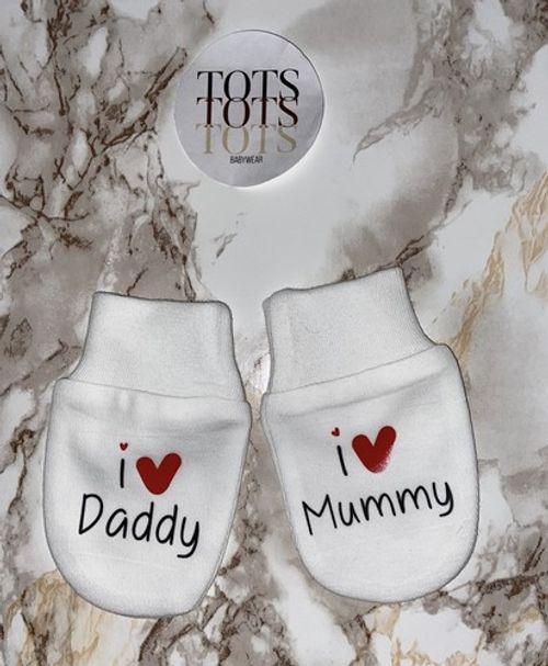  Baby Scratch Mitts.I ❤️mummy/ Daddy .new baby Gift.Baby Shower 