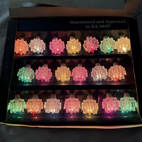 Rare 70s/80s Pifco Crystal lights - 20 Christmas Lights Pifco No 1232 PAT tested