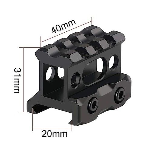 1" Picatinny Riser Mount 20mm Rail Aluminum Scope Riser Base