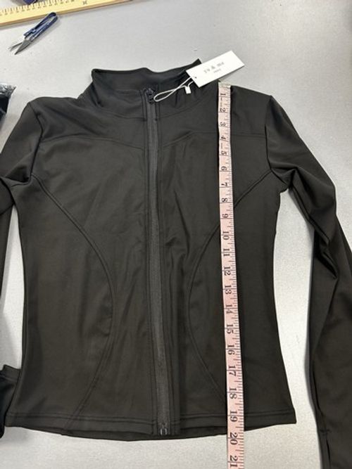 Yu & me Women's Black Full Zip Stretch Tracksuit , Size m/L, Short Length