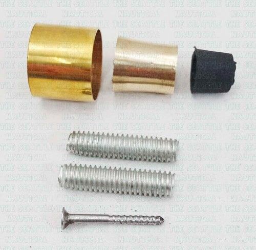 Handmade Parts Of Walking Stick Cane Brass collar & Stud, Rubber Tip Fir Stick