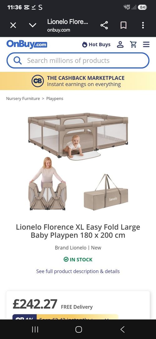 Lionelo Florence XL Easy Fold Large Baby Playpen 180 x 200 cm Foldable — image 3