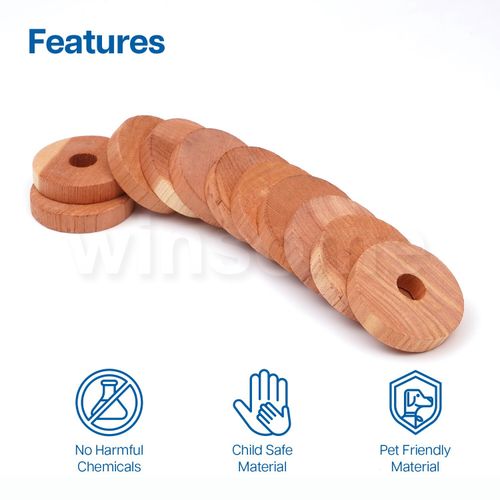 100% Natural Cedar Wood Moth Repellent for Wardrobes Drawers Hanging Cedar Rings — image 6